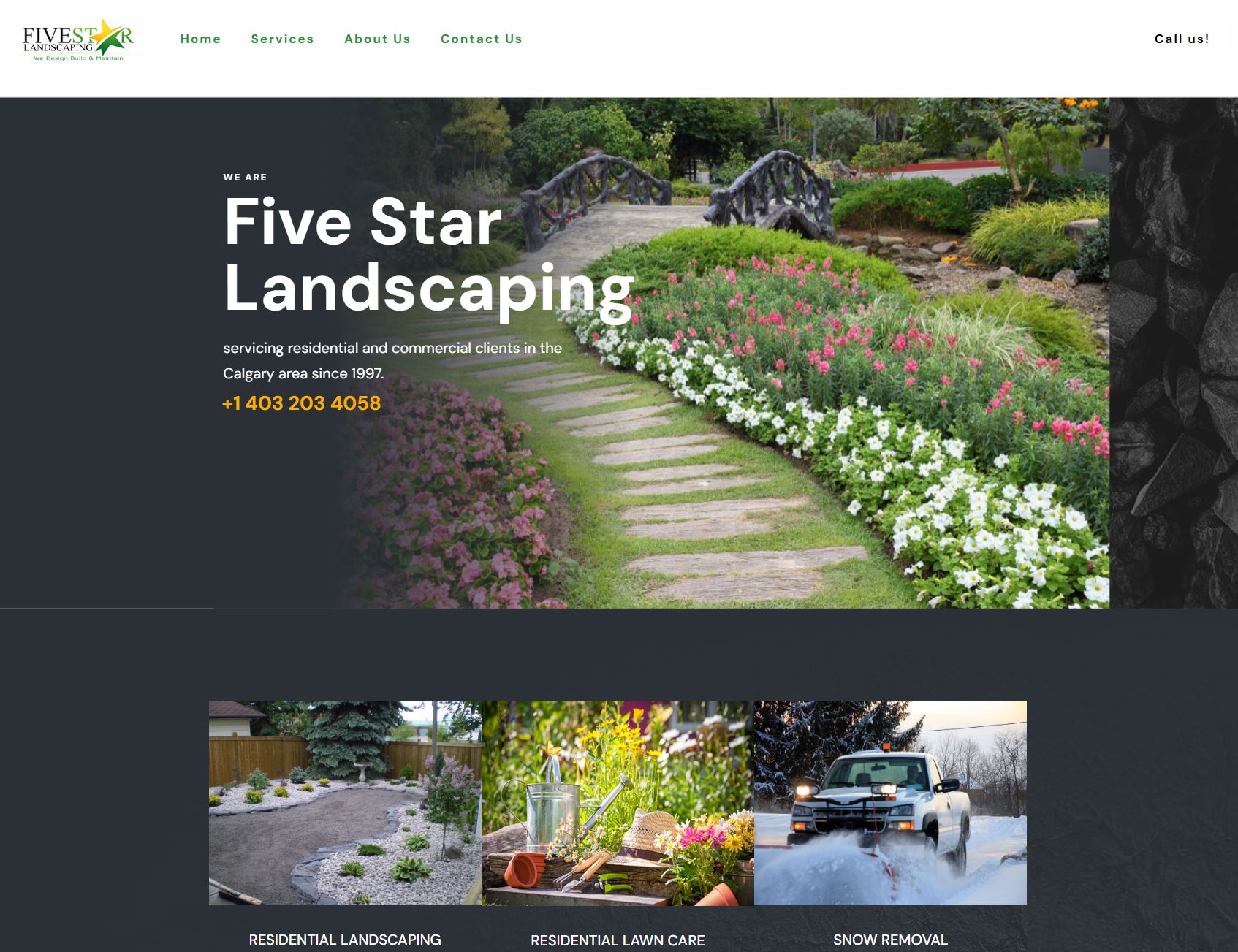 Five Star Landscaping - Business Website
